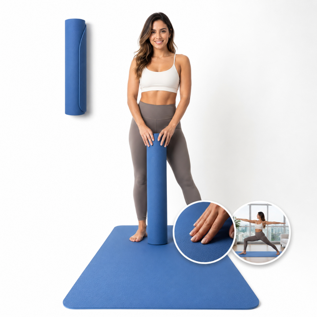 Tapete Yoga Mat Colchonete Tatame 181cm*61cm*0,6cm Exercício em Casa Pilates Abdominal Prancha