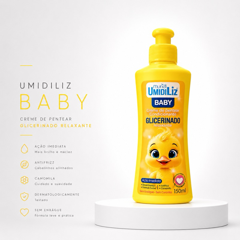 Creme Para Pentear Infantil Muriel Umidiliz Baby 150ml Glicerina Original