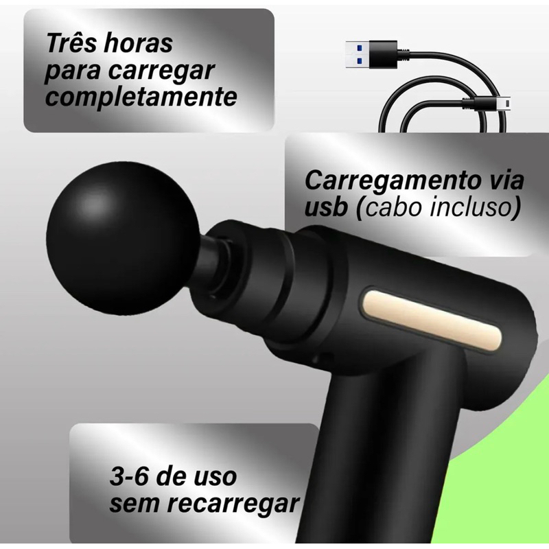 Pistola Massageadora Muscular Profissional Space Eye Para Aliviar Dores Com 6 Níveis E 4 Ponteiras 127/220v