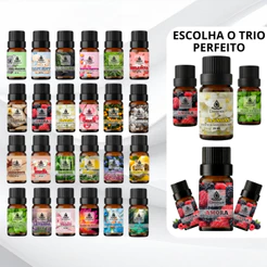 Kit 3 Essências Hidrossolúvel 20ml | Aromatizante para Umidificador | +34 Fragrancias & Combinações
