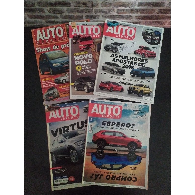 Kit 5 Revistas Auto Esporte N° 471, 629, 631, 633 e 669 - Editora Globo - Usado (SA579)