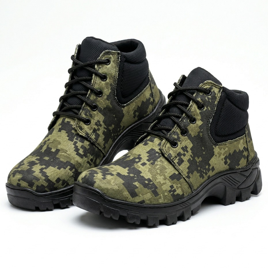 Bota Adventure Coturno Militar Masculino Camuflado Alta Resistência Trabalho Confortável