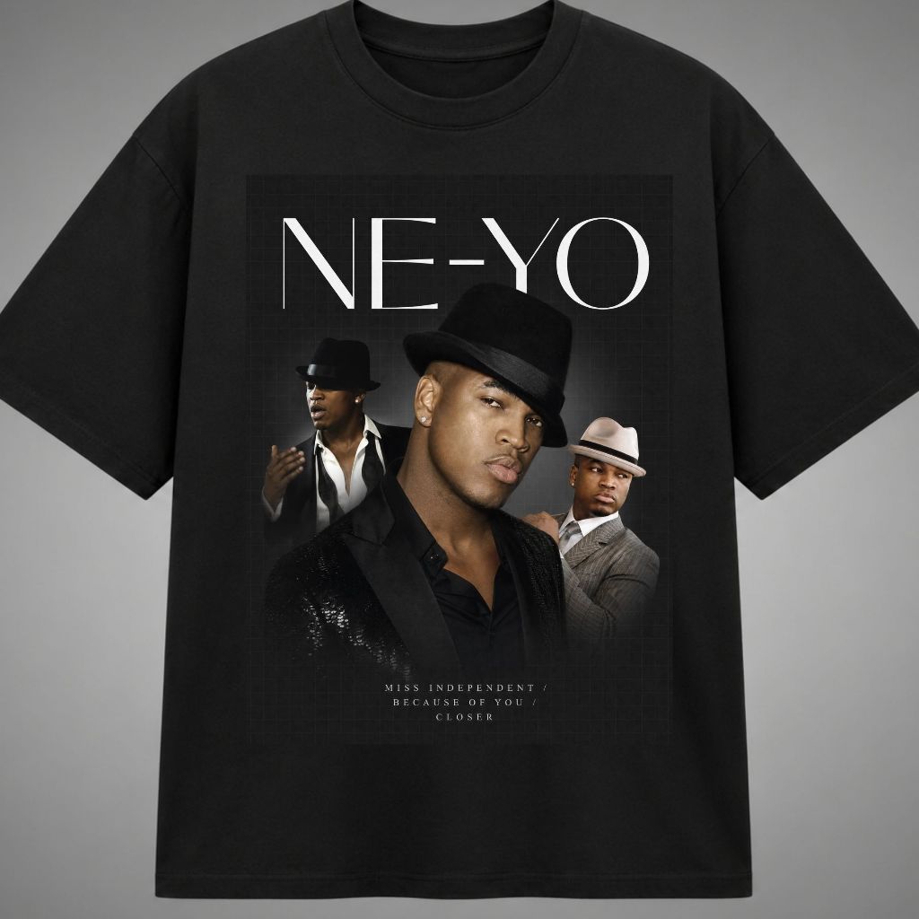 Camiseta Unissex 100% Algodão Estampa Cantor NE-YO Clipes: Because of You, Closer e Miss Independent