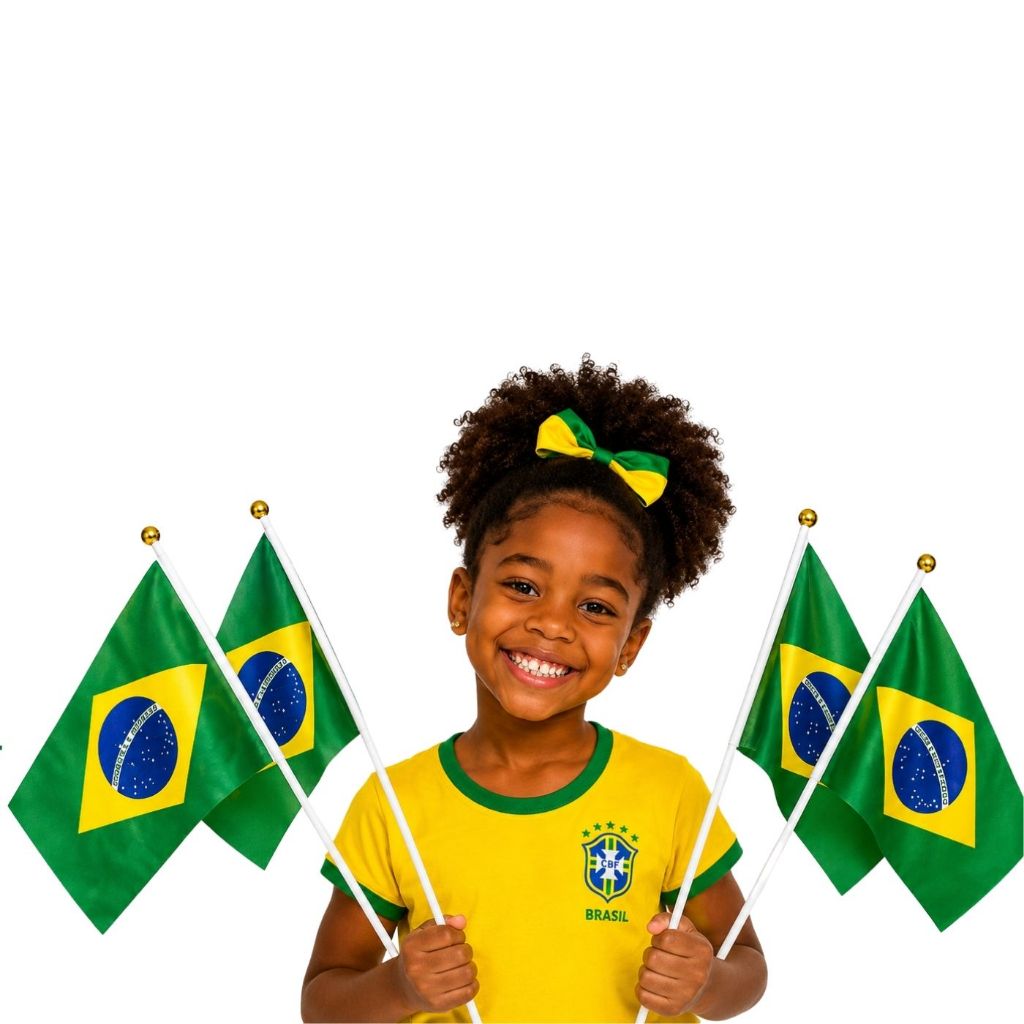 Kit 4 Bandeirinhas Do Brasil Copa Do Mundo Futebol Festa