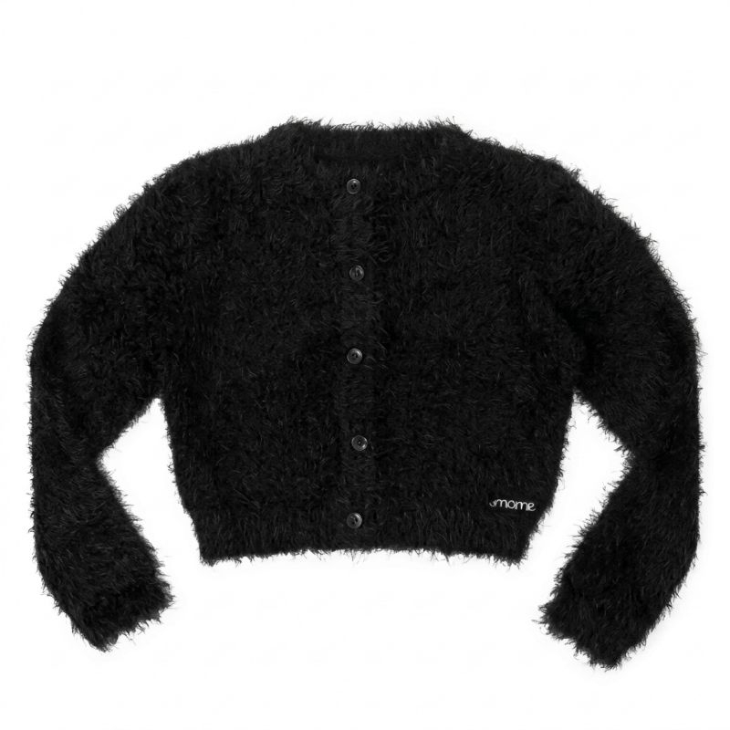 Casaco De Pelinho Infantil Cardigan Momi Preto