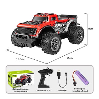 Brinquedo Infantil Carro 4x4 Todo Terreno Controle Remoto Resistente Queda Para Presente
