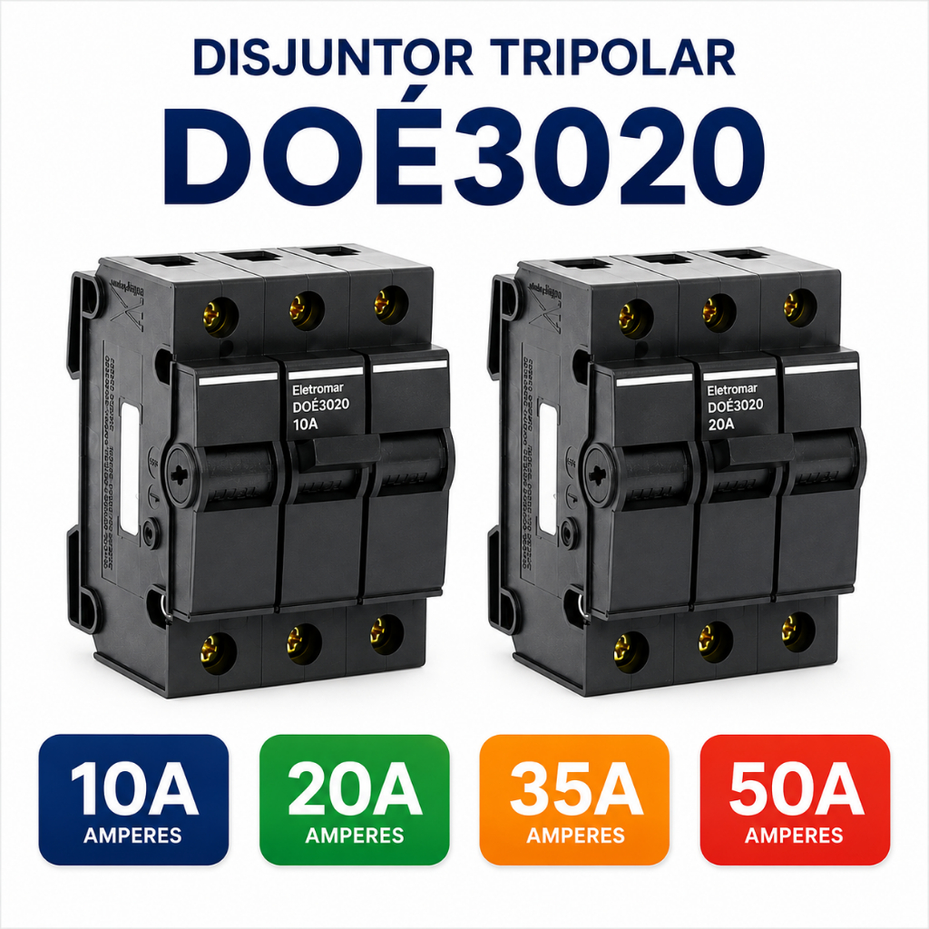 Disjuntor Nema Trifásico 10a Ao 50a Eletromar