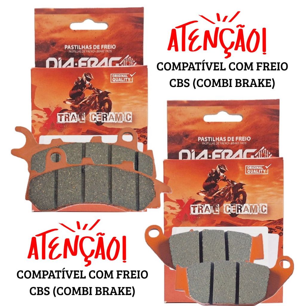Kit Pastilhas de Freio Nxr 160 Bros Combi Brake 2018-2026 Diafrag (Cerâmica)