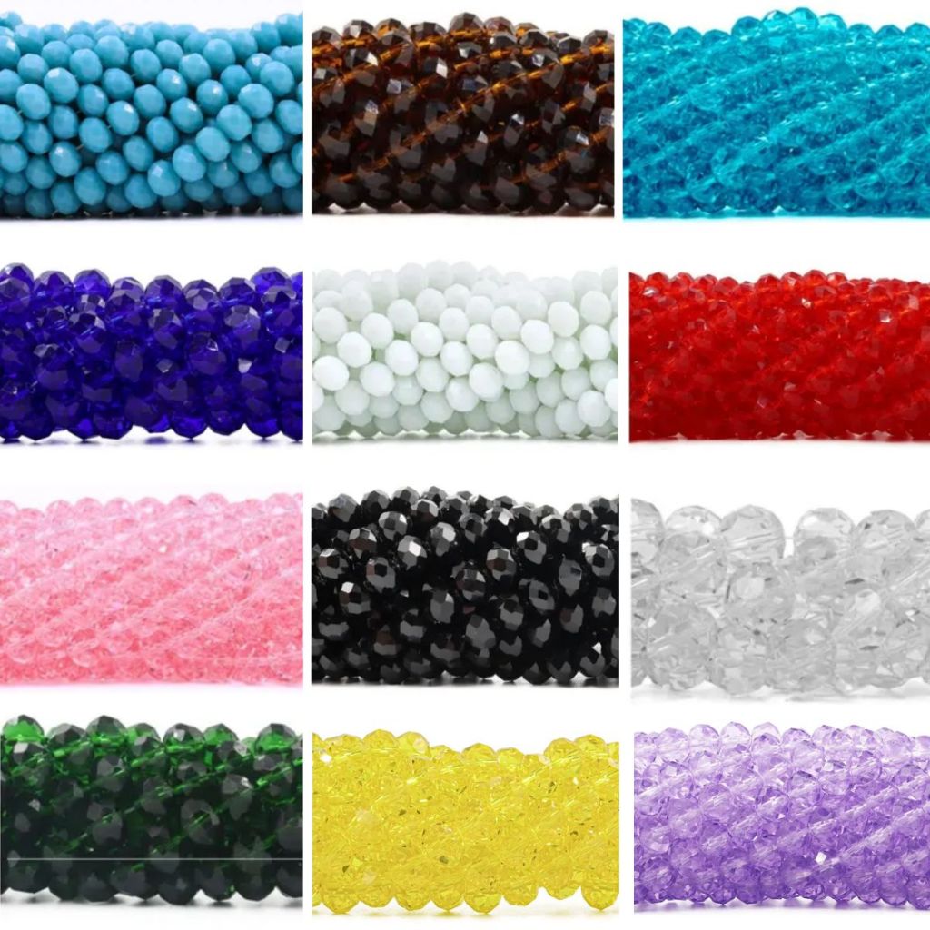 200 Missangas contas de cristal Vidro 8mm para Guia e Artesanatos umbanda candomblé