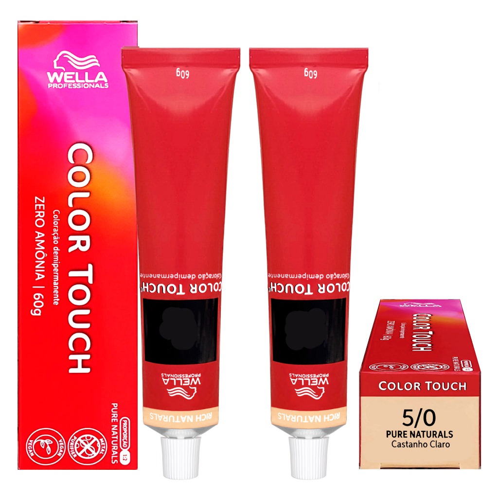 Wella Kit 2 Color Touch Tonalizante 5/0 Castanho Claro 60g