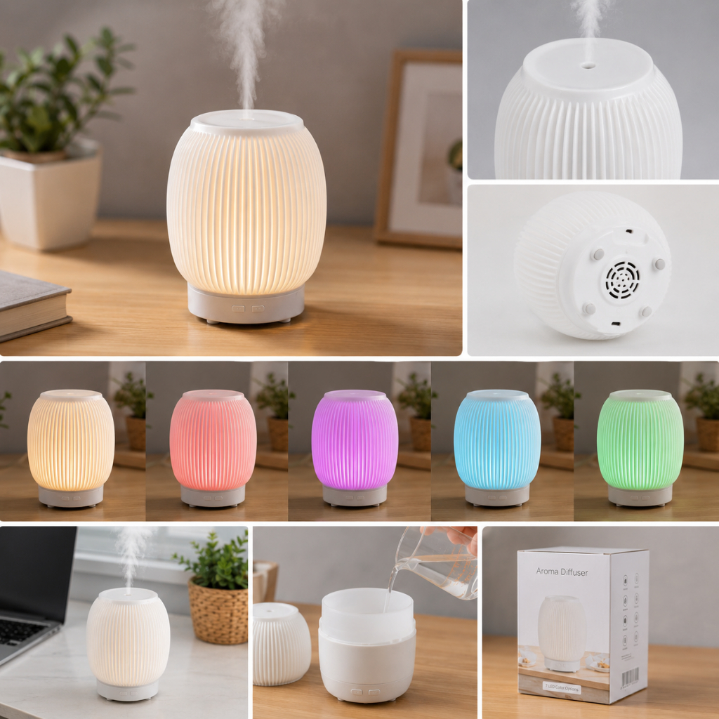 Difusor de Óleo Essencial USB – Mini Umidificador de Mesa com Luz LED  Portátil e Multifuncional PRONTA ENTREGA