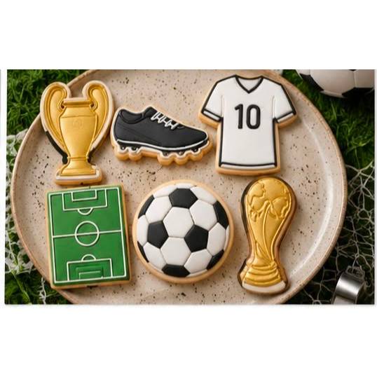 Kit 6 Cortadores de Biscoitos Futebol - Seleção Brasileira Carimbo Futebol