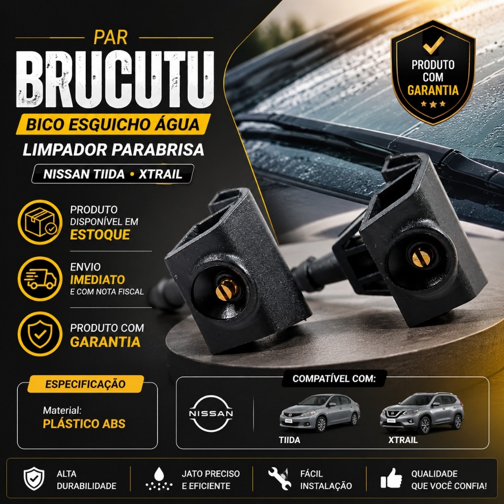 Par Brucutu Bico Esguicho Agua Limpador Parabrisa Nissan Tiida Xtrail