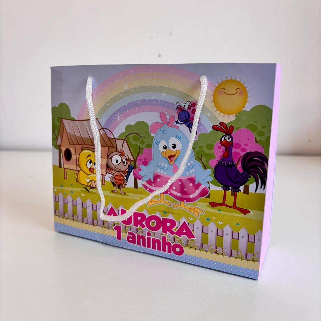 Sacolinha Personalizada Galinha Pintadinha  Lembrancinha Festa Infantil Pegue e Monte