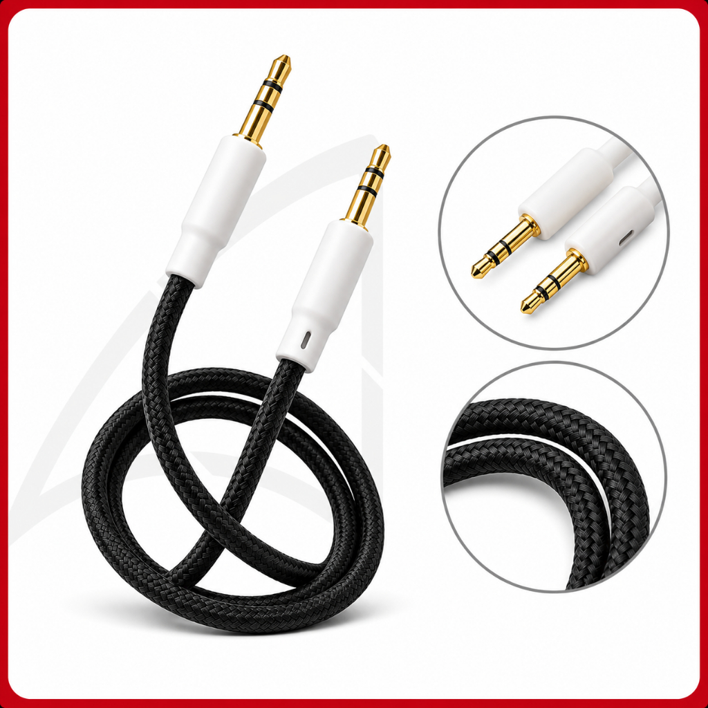 Cabo Auxiliar 1 Metro Audio P2 x P2 Som Carro Celular Audio