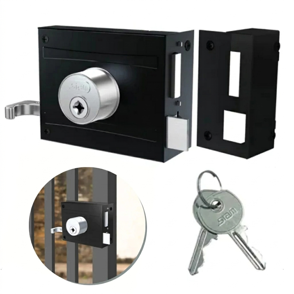 Fechadura Para Portão Stam 701/100 Sobrepor Inox 2 Chaves