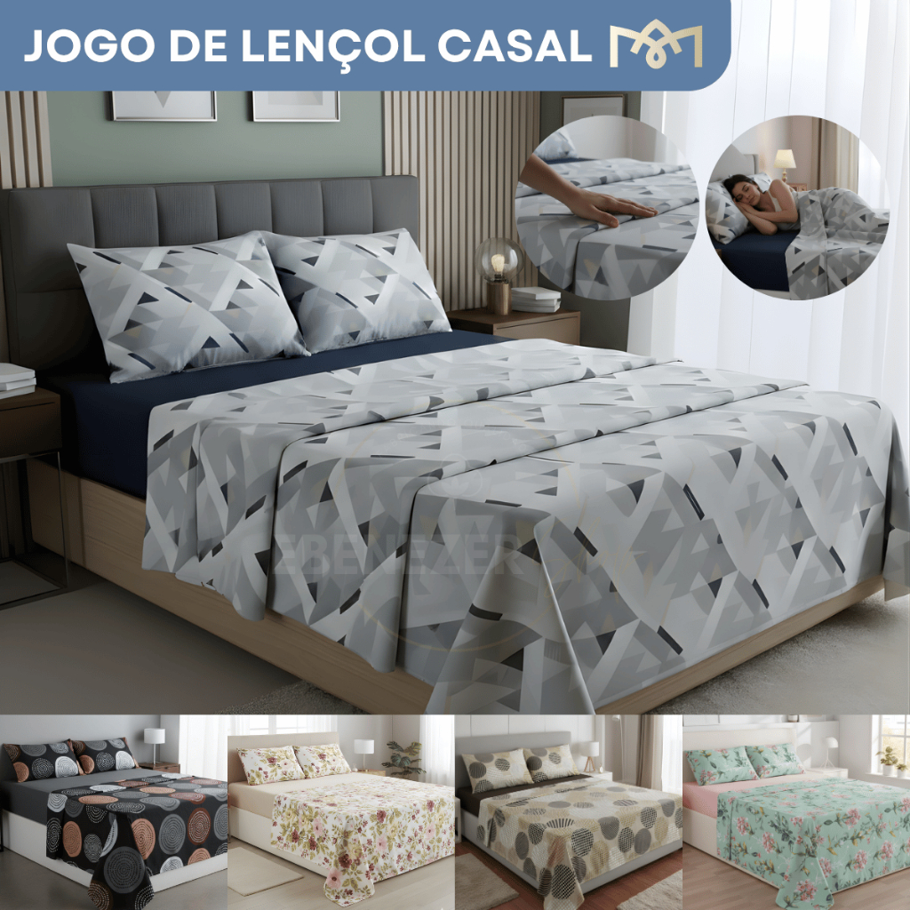 Kit Roupa De Cama Casal Queen Percal 400 Fios Super Macio Desing Atemporal Hotel Luxo Premium