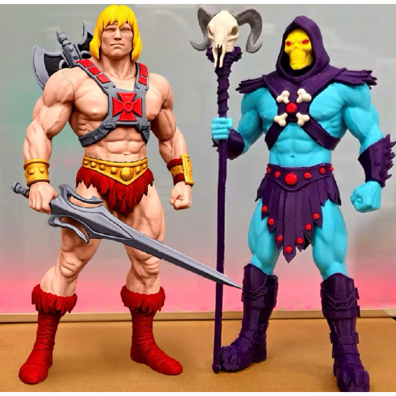 Action Figure He Man e Esqueleto - Boneco He-Man Mestres do Universo Coleção ou Individual Detalhados