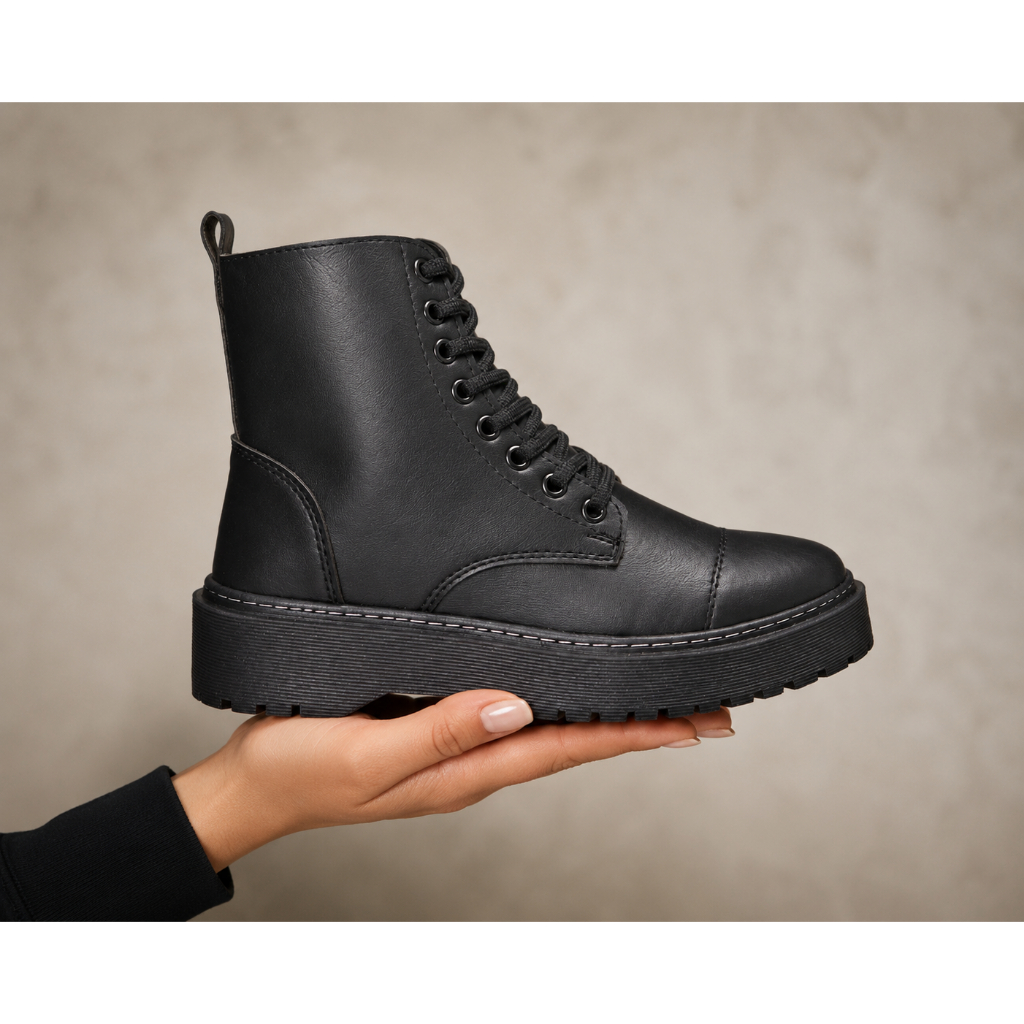 Bota Coturno Feminina Solado Tratorada Antiderrapante Plataforma Macia Inverno Confortável