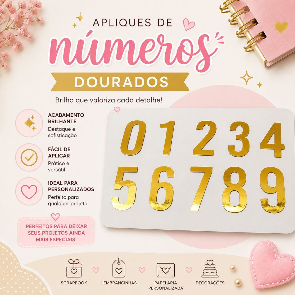 Kit 30 Apliques de Números Personalizado / Lembrancinha de Festa/ Decoração Festa