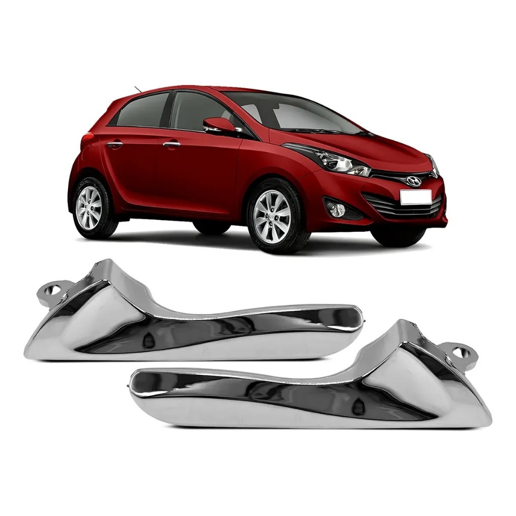 Gatilho Cromado Hb20 2012 A 2019 Maçaneta Interna Porta Dianteira Traseira Puxador Hatch Sedan