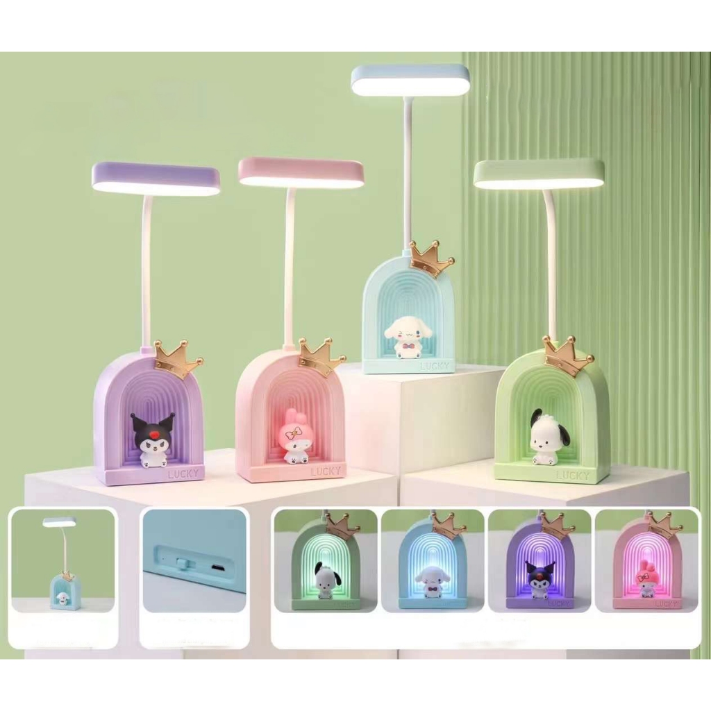 Luminária De Mesa Recarregável Usb Led Kuromi Abajur Infantil Luz Noturna Em Formato