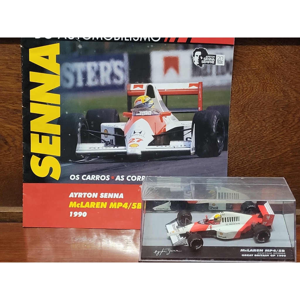 McLaren MP4/5B Ayrton Senna 1990 - Coleção Lendas Brasileiras do Automobilismo F1 - Carrinho Miniatura 1/43