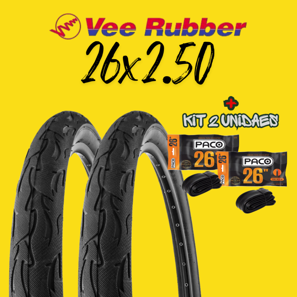 Par de Pneu Balãozão🎈Aro 26 x 2.50 Flame Vee Rubber Tipo Maxxis Hookworm Grau Freestyle BMX MTB