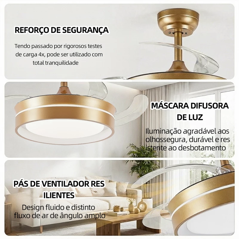 Ventilador de Teto LED Turbo Silencioso Retrátil Brightech 36/42 — foto 3