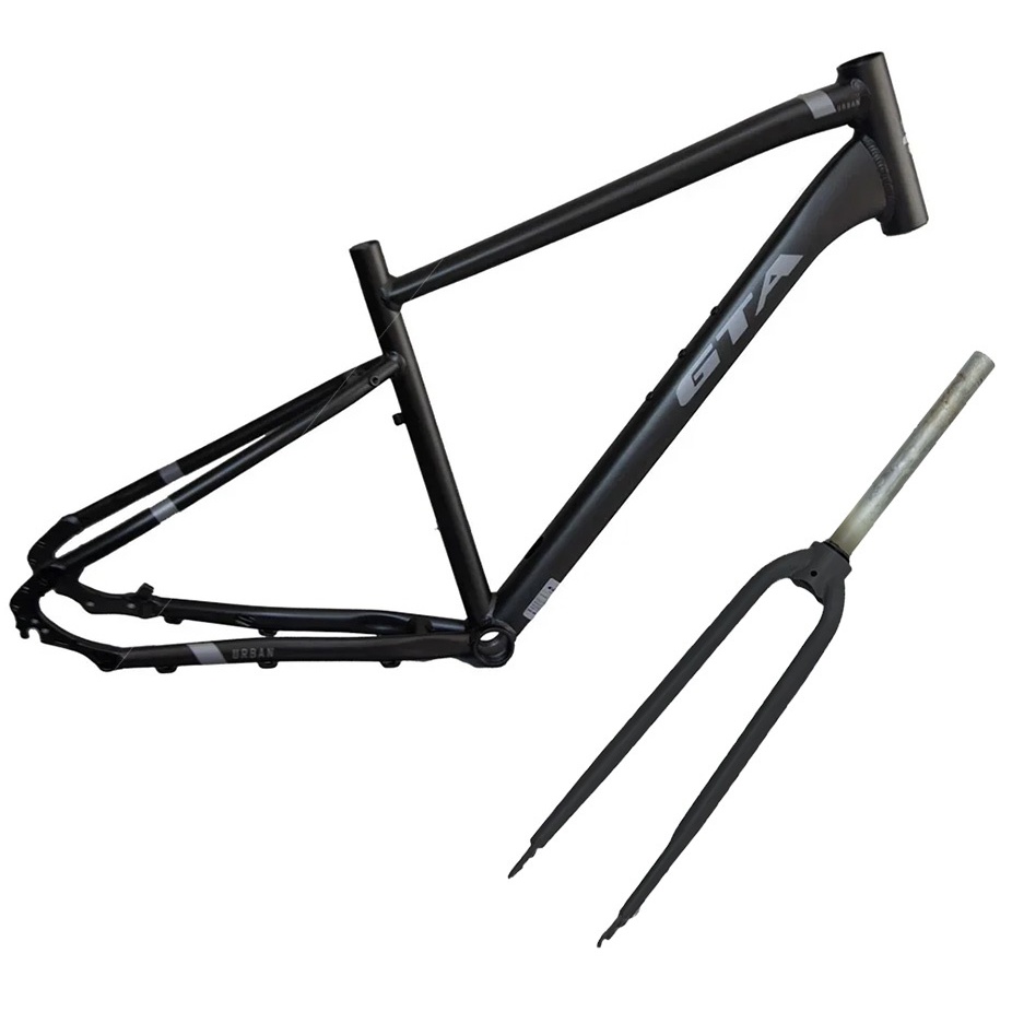 QUADRO BIKE ARO 700 ALUMINIO URBAN CINZA COM GARFO RIGIDO