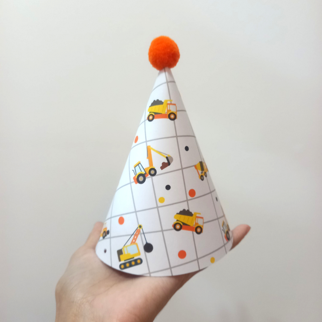 Chapéu de festa- Construção (5 unidades)/chapéu de festa infantil/chapéu para festa aniversário