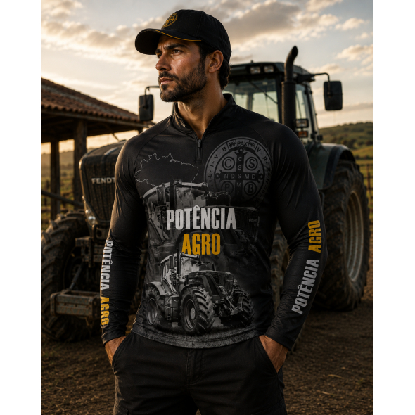 Camiseta Camiseta Super King Agro Trator Proteção Uv50 Gll-154
