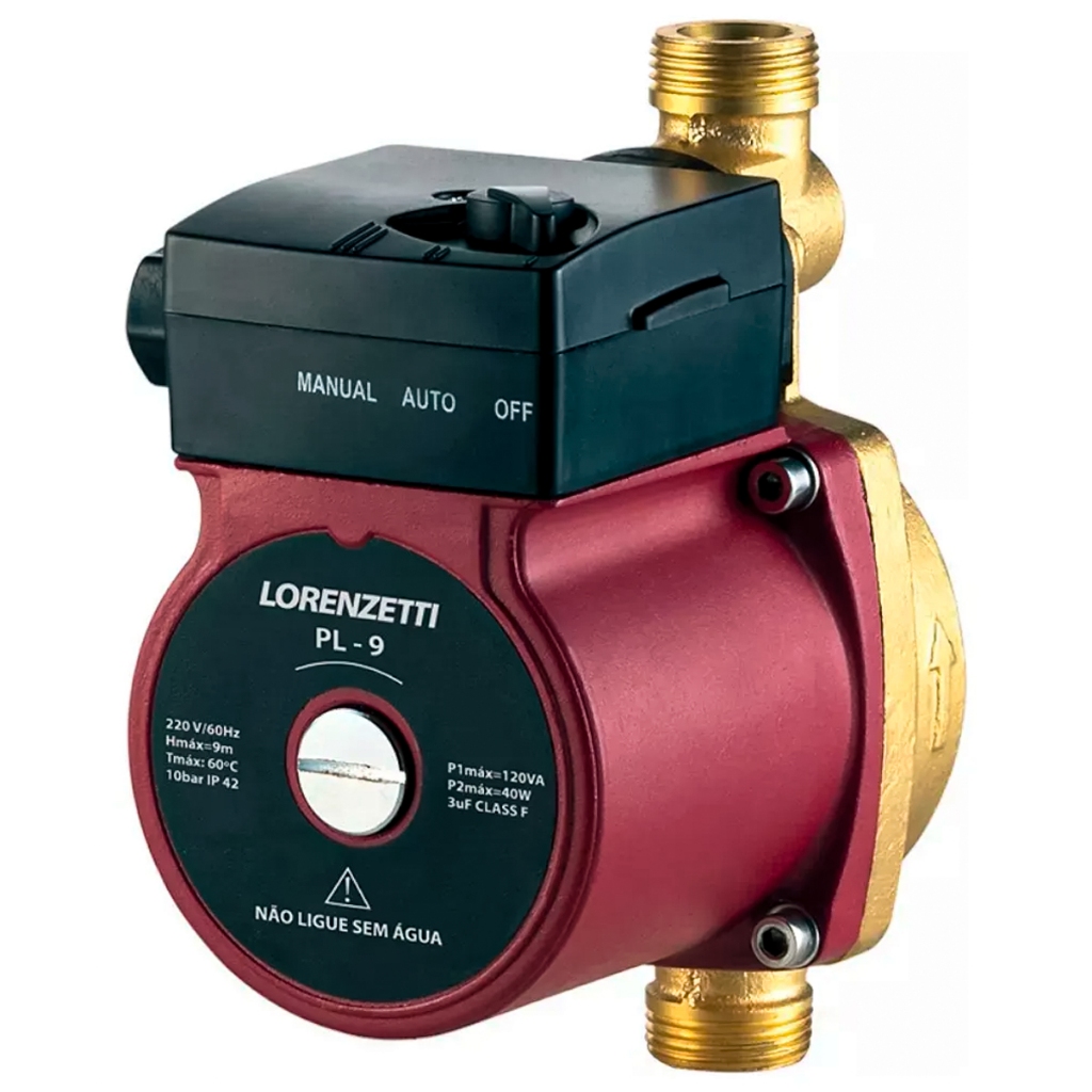 Pressurizador De Água PL-9 120W 220V Lorenzetti 7541014 Bomba Residencial Para Chuveiro Original