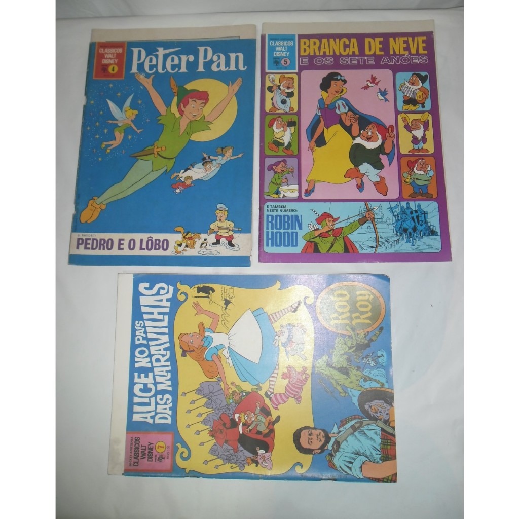 Classicos Walt Disney Branca Neve Anões Alice Pais Maravilhas Peter Pan
