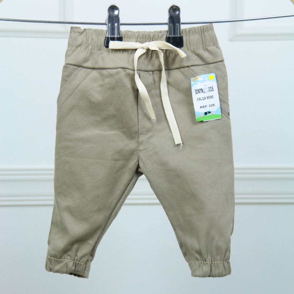 Calça de Bebê Jogger Menino Sarja Cores Infantil  TAM(P,MeG)