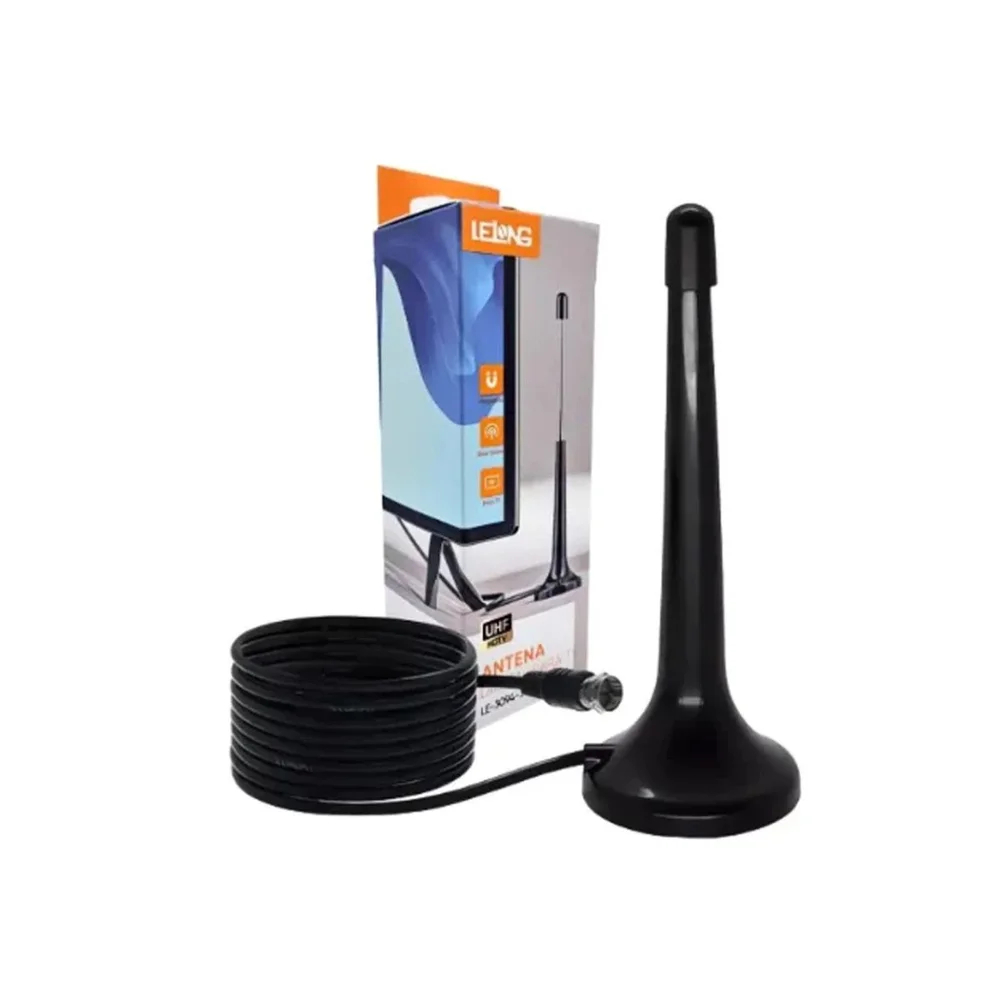 Antena Interna Digital Lelong Le-3094-3 Uhf Vhf Cabo 5m Base Magnetica