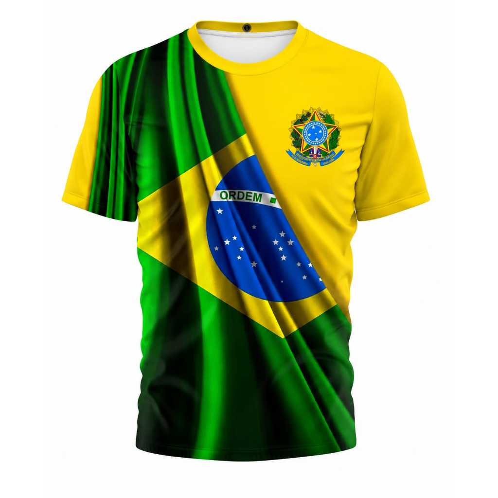 Camisa Camiseta Blusa Família Torcida Futebol Seleção Brasil Copa Do Mundo Hexa