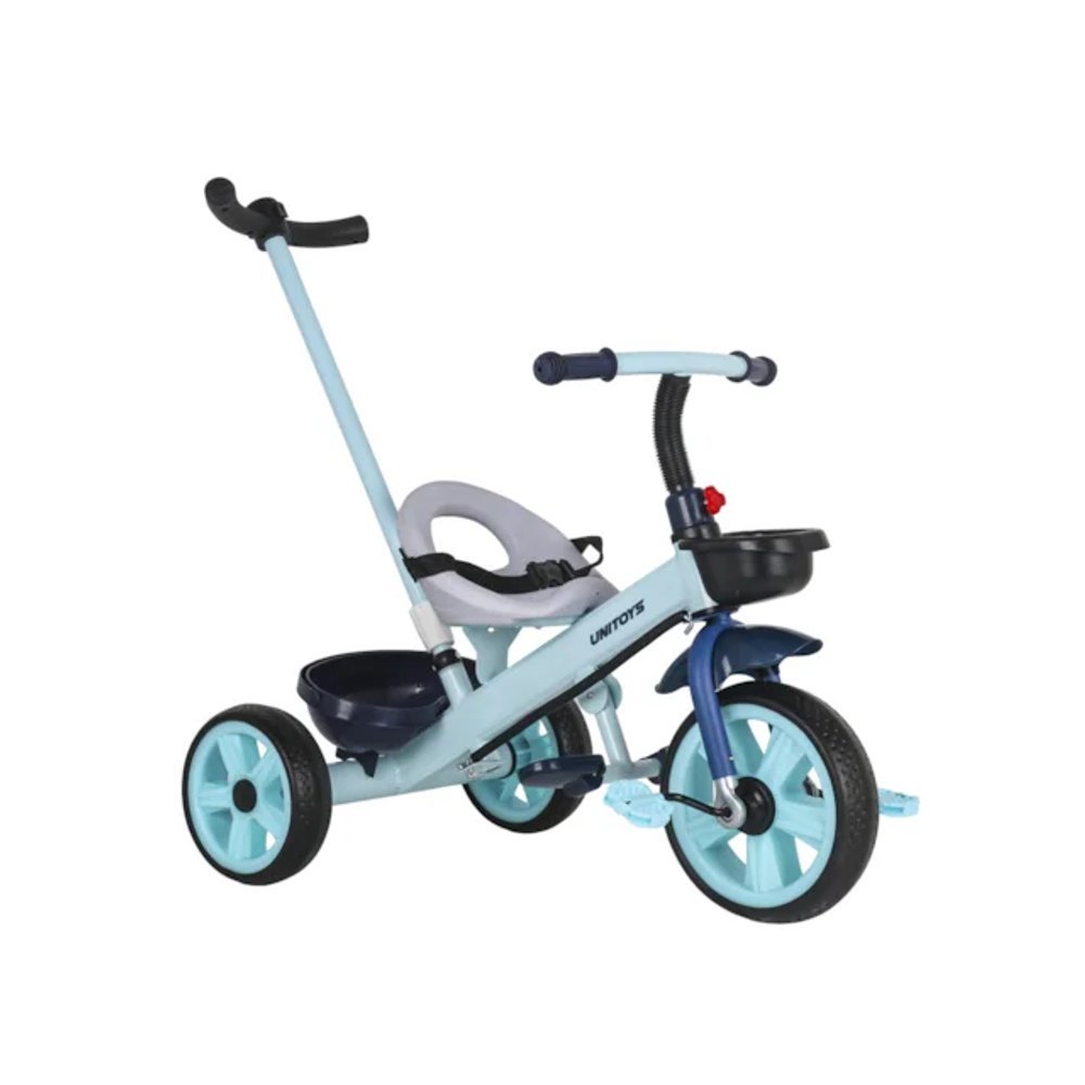 Triciclo Infantil com Empurrador e Pedal azul brinquedo de menino/menina