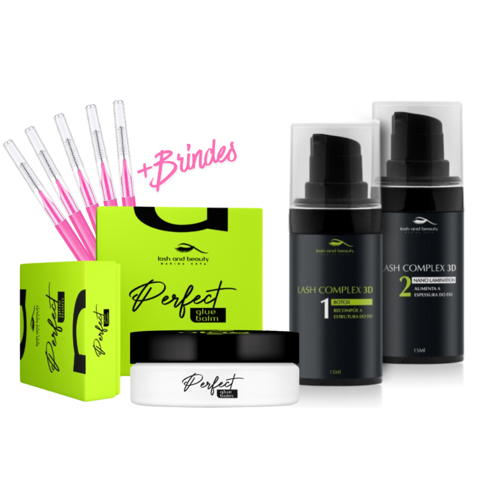 Kit Complex 3d Passo 1 E 2 + Perfect Glue Balm Lash And Beauty