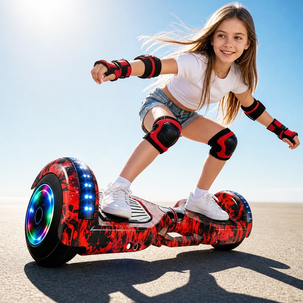 Hoverboard Skate Elétrico 6.5" Alta Potência Bluetooth Luz LED Colorida Segway