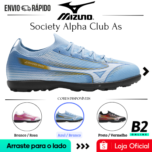 Chuteira Society Mizuno Alpha Club As Original com Nota Fiscal e Garantia