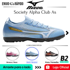 Chuteira Society Mizuno Alpha Club As Original com Nota Fiscal e Garantia