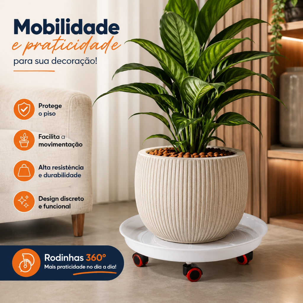 Suporte para vaso de planta flor varanda botijão de Gas com rodizio Casa Decoração