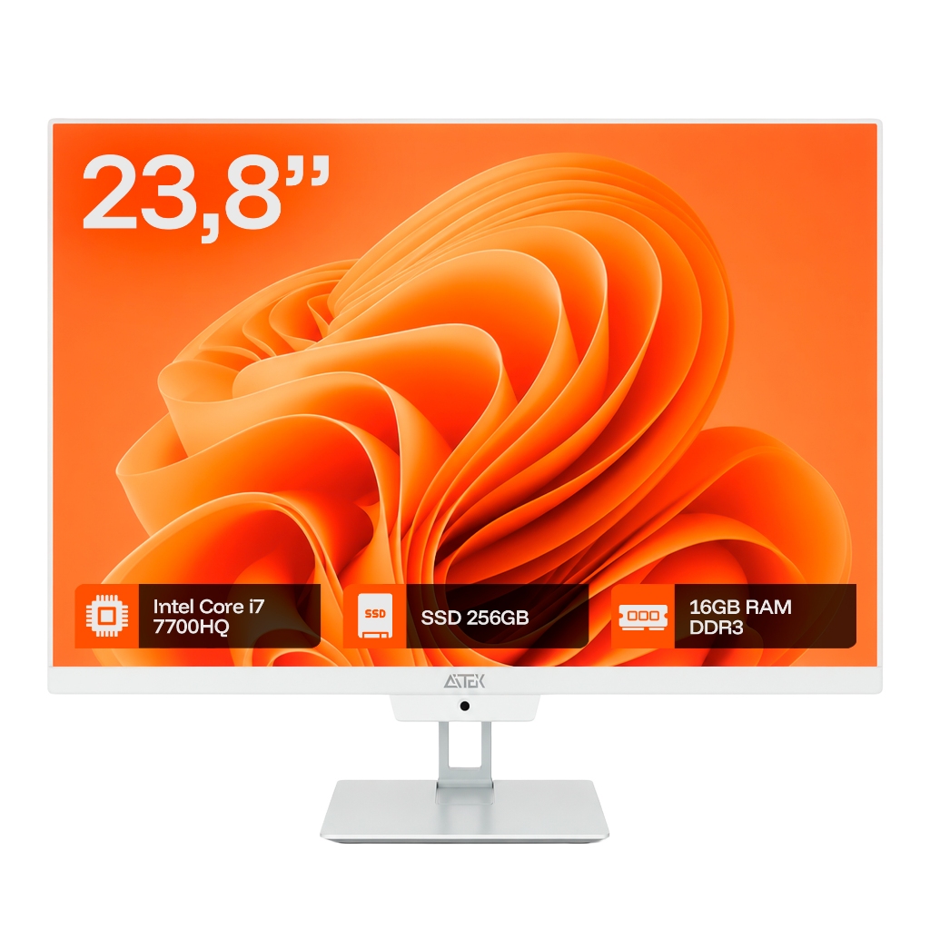 Computador All In One 23.8" Full HD Intel Core i7 7700HQ 16GB RAM SSD 256GB Wi-F