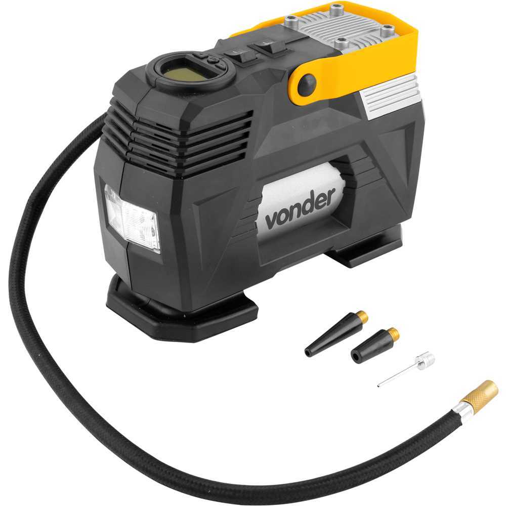 Compressor de Ar Automotivo 12V Vonder CAV 120 Digital LCD Enche Pneu Carro Bike Bola