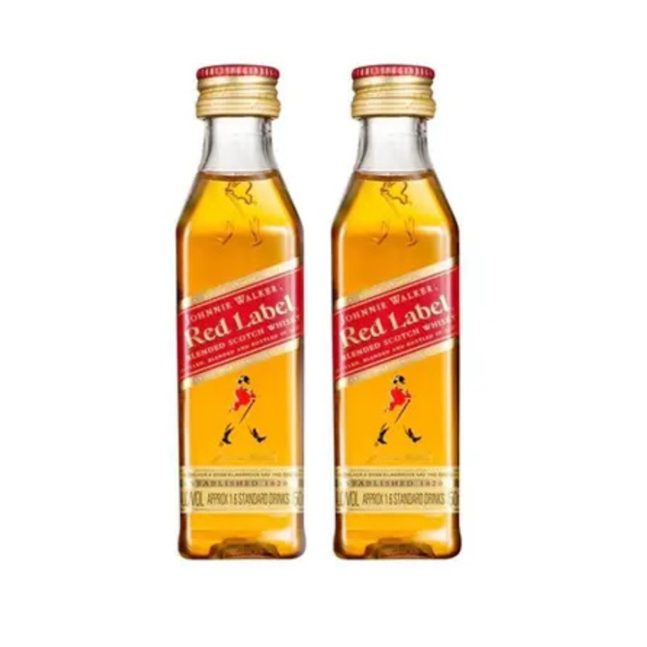 MINIATURA WHISKY RED LABEL 50ML KIT 2 UNIDADES
