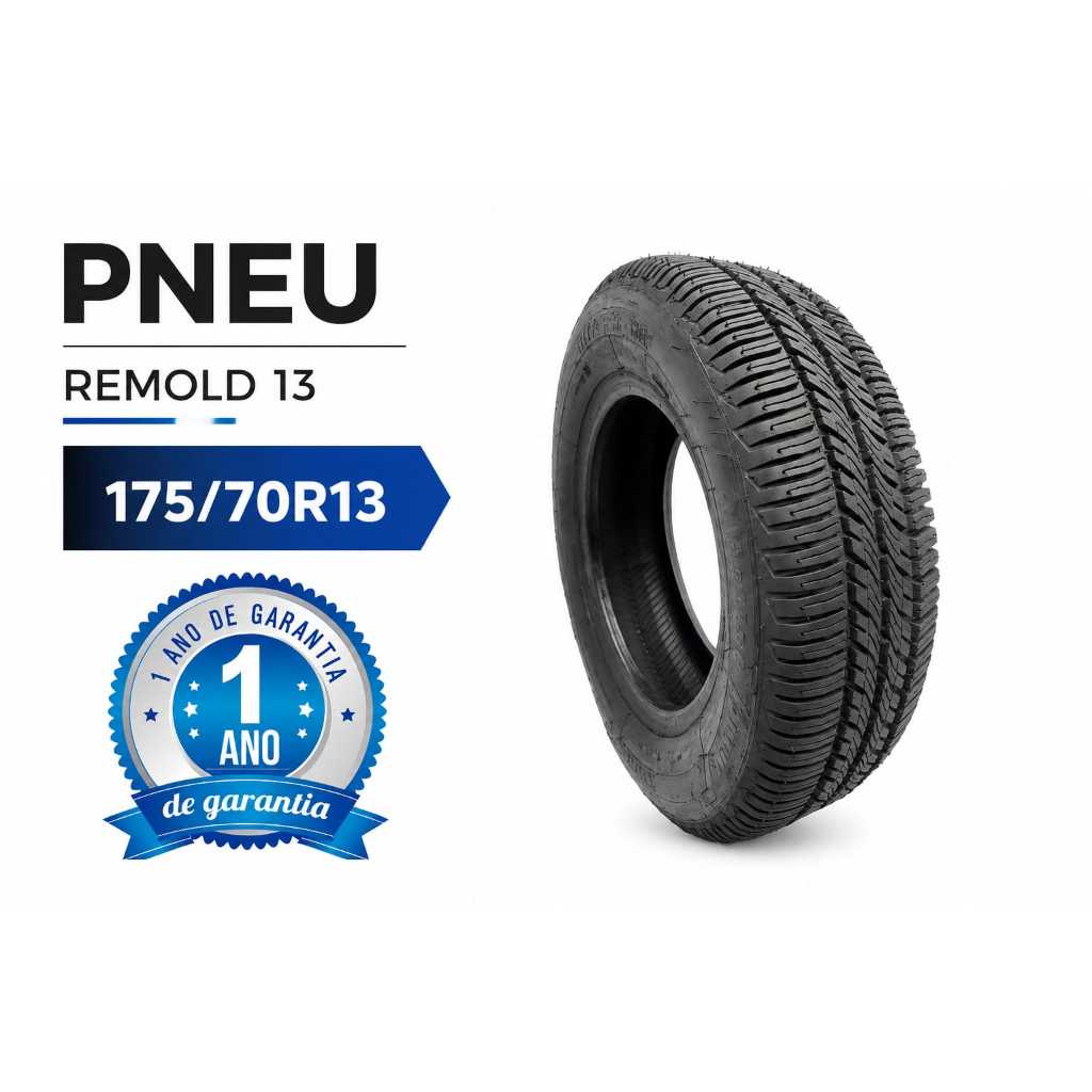 Pneu aro 13 Primeira Linha 175-70-13 Remold Nacional em promoção IN : 002344/2016