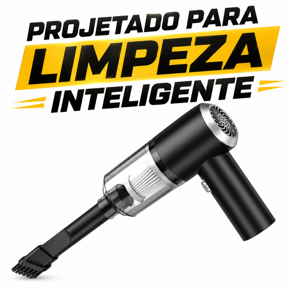 Aspirador Portátil Automotivo Recarregável  120W 6000Pa Mini Aspirador Potente USB Premium