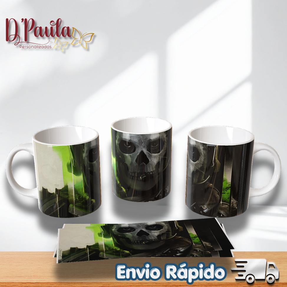 Caneca Ghost Call of Duty 325ml | Simon Riley COD Presente Gamer Personalizada