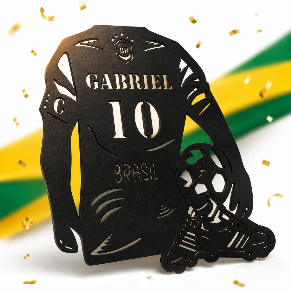 Quadro Camisa Copa de Futebol Personalizada Decorativo de Parede para meninos e meninas para Cabeceira
